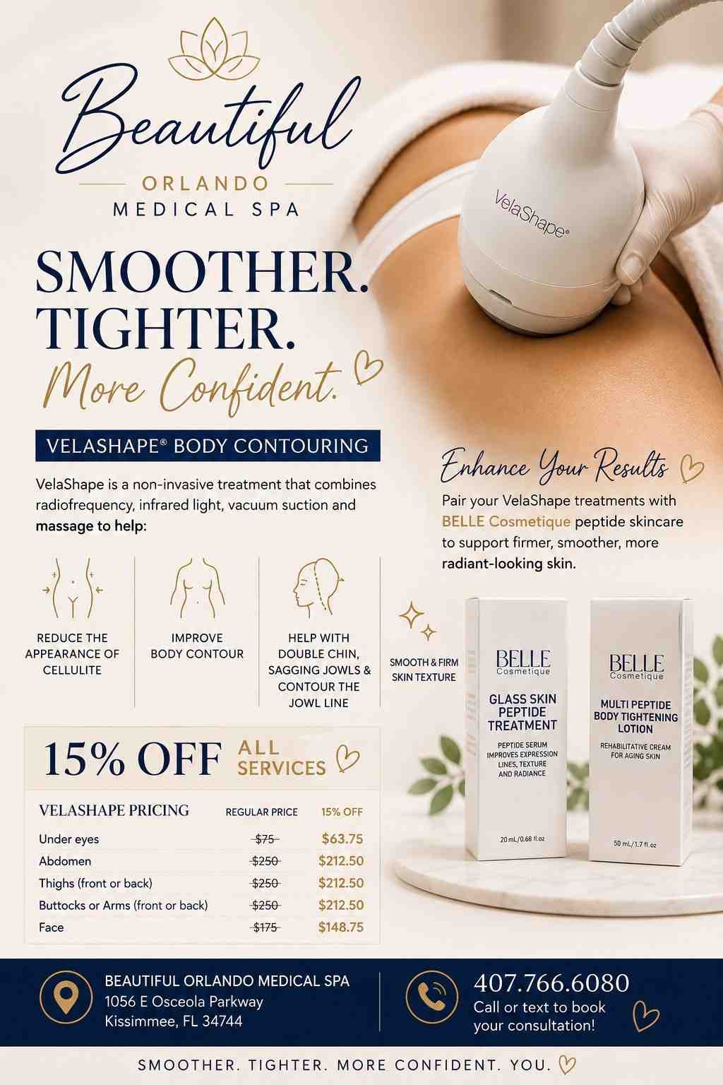 VelaShape body contouring promotion at Beautiful Orlando Medical Spa in Kissimmee, FL